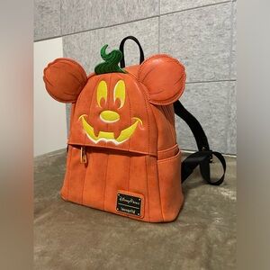 Disney Parks Loungefly- Mini Backpack, Pumpkin Mickey